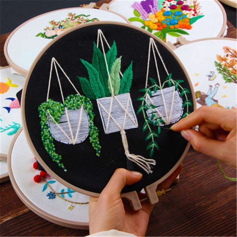 Pre-Printed Needlework Cross Stitch Embroidery DIY Kit Europe Three-dimensional Flower Frame Embroidery Lover