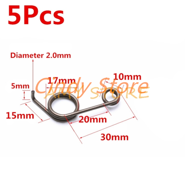 5Pcs Door Handle Springs Internal Door Lever Knob Latch Replacement Coil Torsion Spring for Repairing: Nickel-Free White