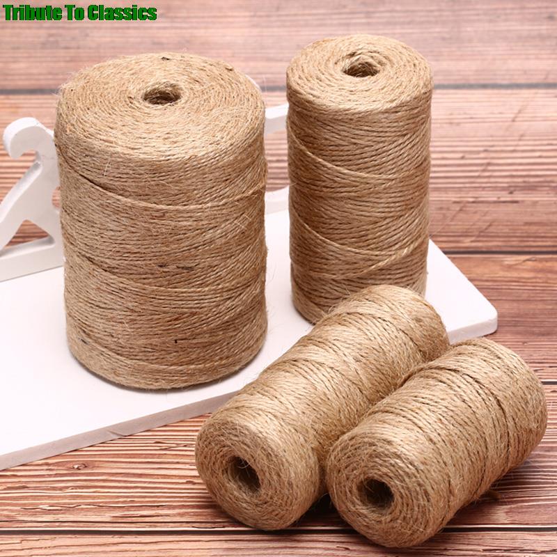 1Roll Natuurlijke Jute Touw Jute String Hennep Touw Party Wedding Wrapping Cords Discussie Diy Scrapbooking Bloemisten Craft Decor