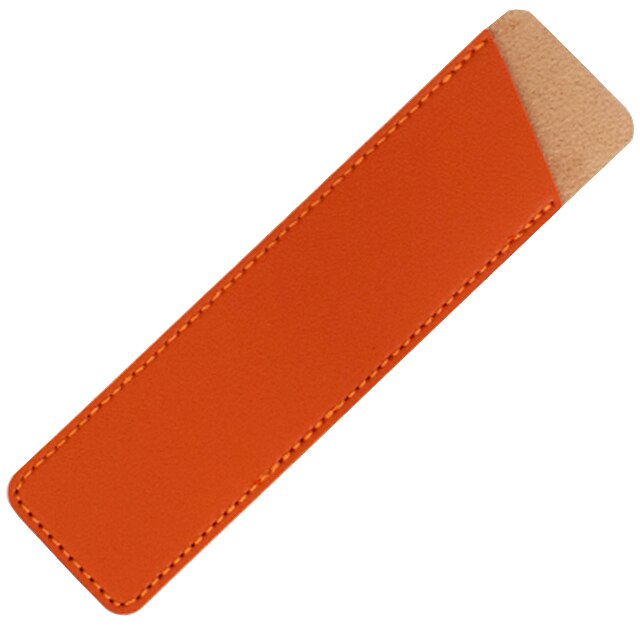 PU Leather Pen Protection Cover Holder Soft Pencil Case Writing Materials Pencilcase Stationery Office School Supplies: Orange