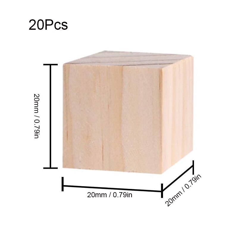 15/20/25MM Small Wooden Cubes Unfinished Wood Blank Square Blocks DIY Embellishments Crafts Scrapbooking Nordic Home Decor: 20MM-20Pcs