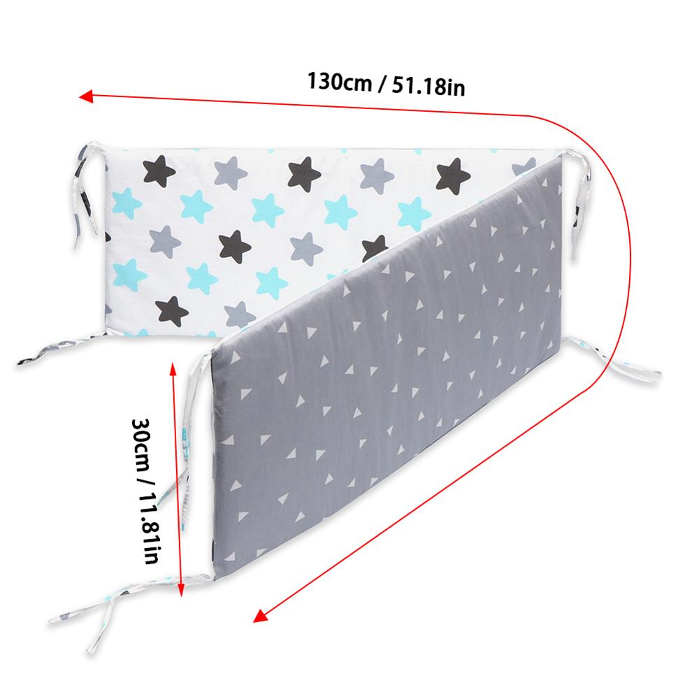 Breathable Cotton Crib Bumper Pads Washable Padded Liner Set for Babies and Girls Safe Bumper Protectors