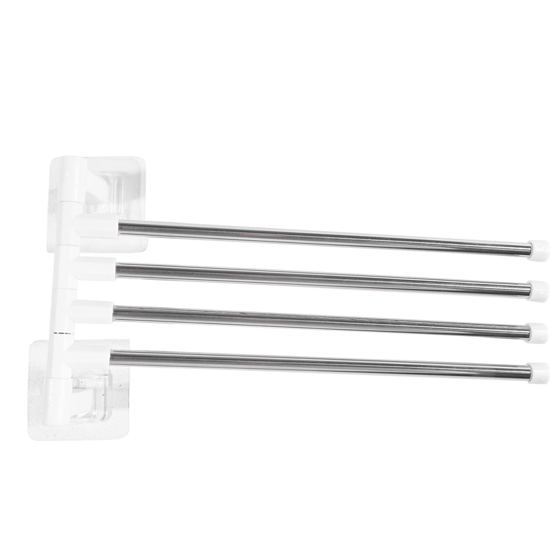 Rotatable Swing Arms Towel Rack Bathroom Kitchen Wall Mounted Bracket Save Space 2-6-Bar Aluminum Towel Hanger Organizer: Blue