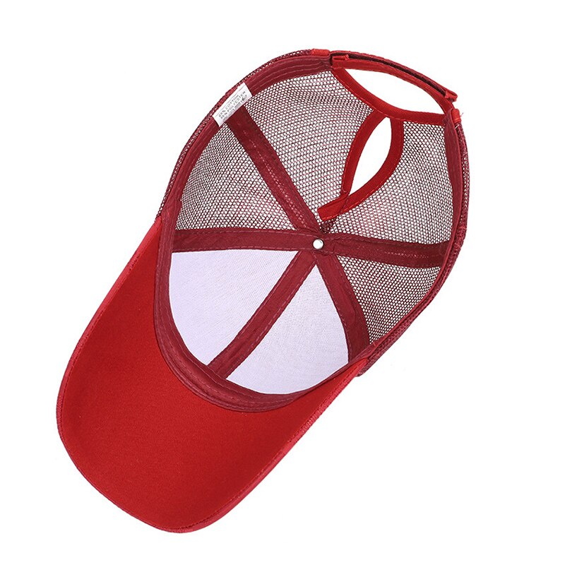 Sommer kvinder baseball kasket camouflage afslappet hestehale snapback hat mesh kvindelig justerbar hip hop kasket
