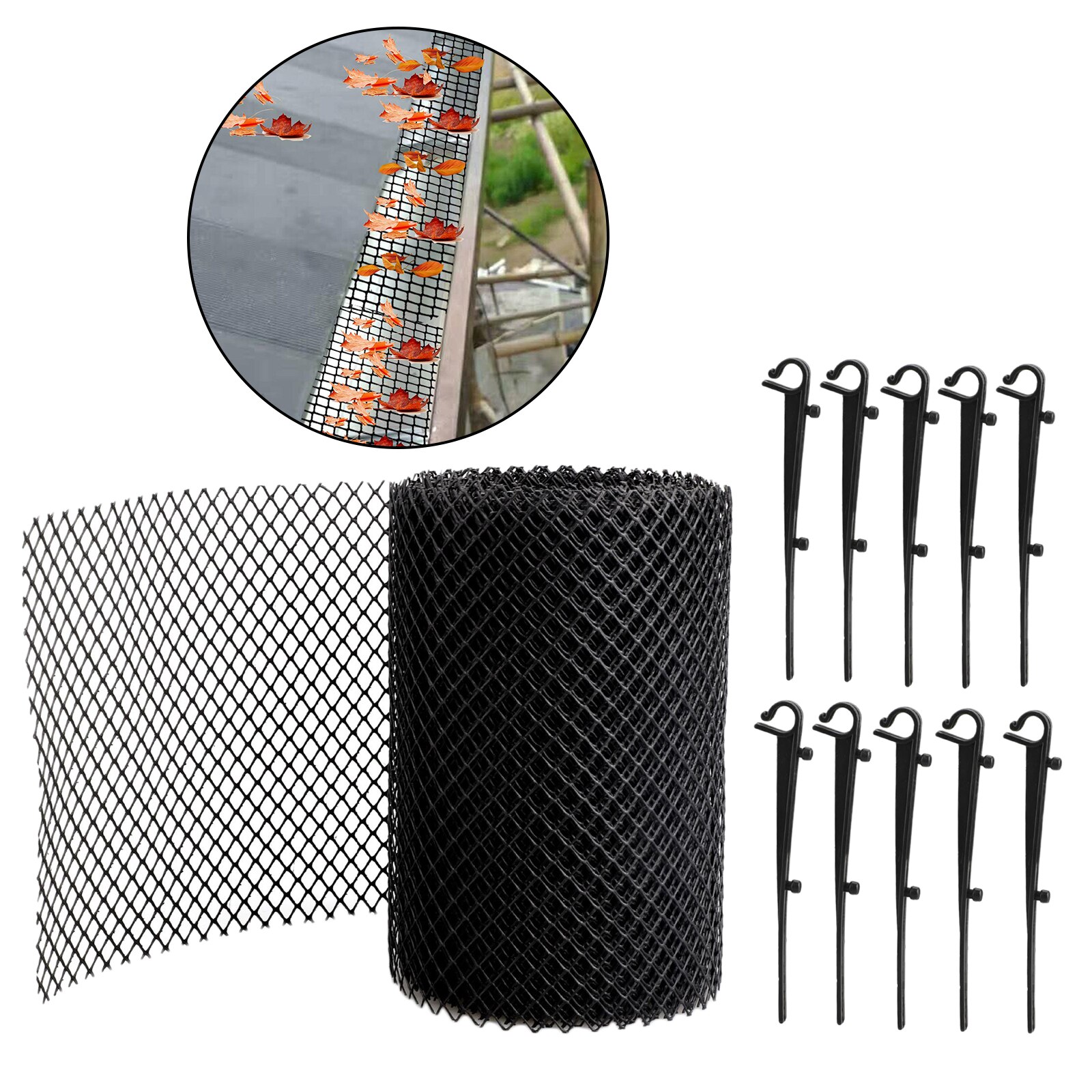 Plastic Gutter Guard Plastic Mesh Guards Easy Install Gutters Cover Mesh: 18CMx8M