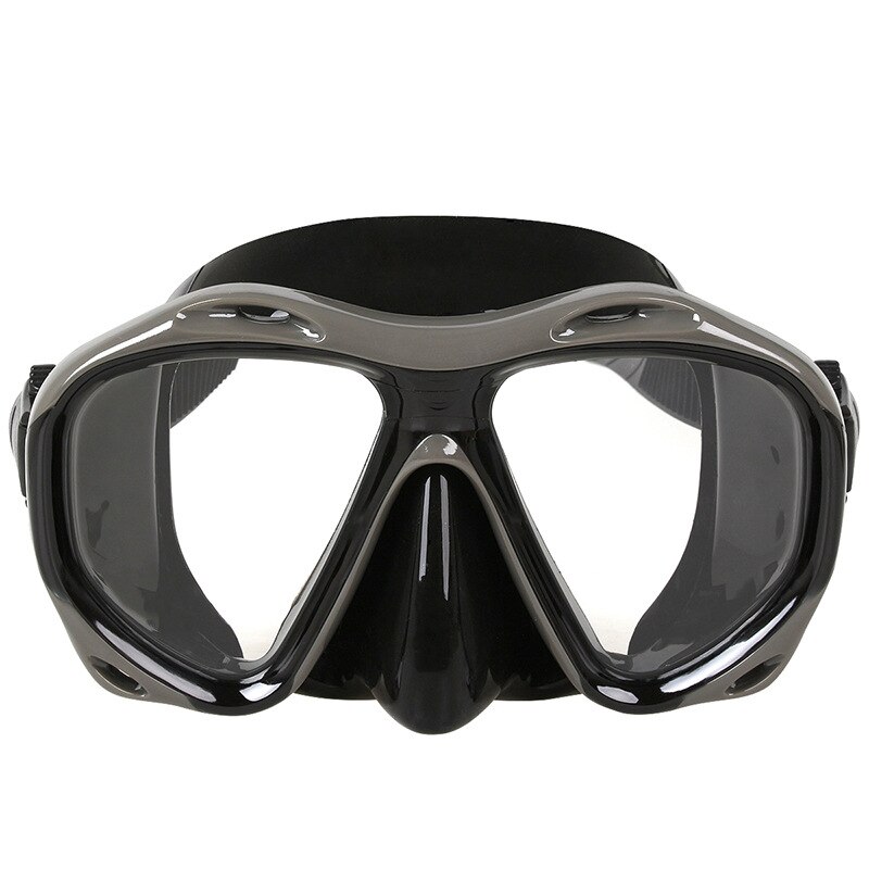 Máscara de buceo para presbicia y miopía para hombres y mujeres, esnórquel de natación antivaho, adecuado para espejo de doble cara para adultos: Negro