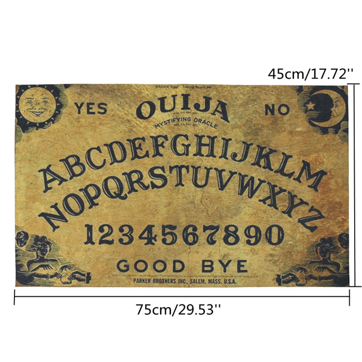 75 x 45cm ouija bord polyesterfiber dørmatte kunstmønster trykt teppe gulv hall soverom kjølig pute antiskli teppe