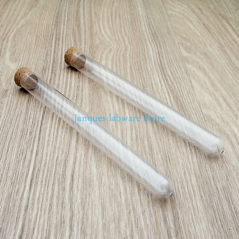 100 sztuk/partia laboratorium 15x150mm jasne plastikowe probówki z korki czapki okrągłe dno kąpieli sól fiolka puste pachnące herbaty rury
