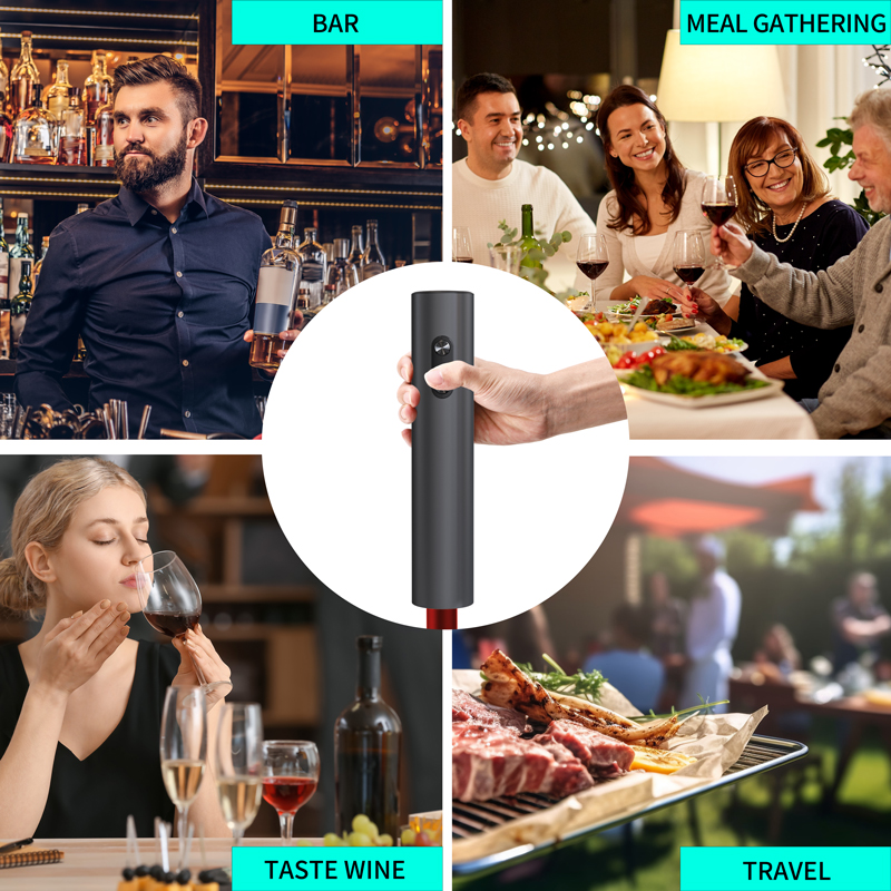 Elektrischer Wein öffner einstellen automatischer Korkenzieher mit Belüfter aus gießer und Folien schneider für Küchen Bar Party