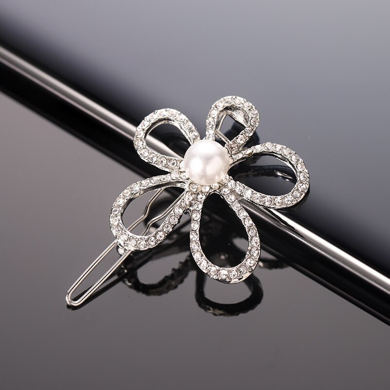 Korea Hollow Star Haar Clips voor Vrouwen Kristallen Steentjes Pentagram Haarspeld Vrouwen Bruids Haaraccessoires Hairgrip: 8