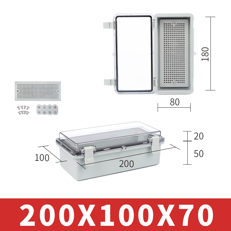 IP67 Wasserdichtes Kunststoffgehäuse mit Haspe, elektrischer Anschlusskasten, versiegelter Schalter für den Außenbereich, Stromgehäuse, Verteilerkästen: Braun & Weiß