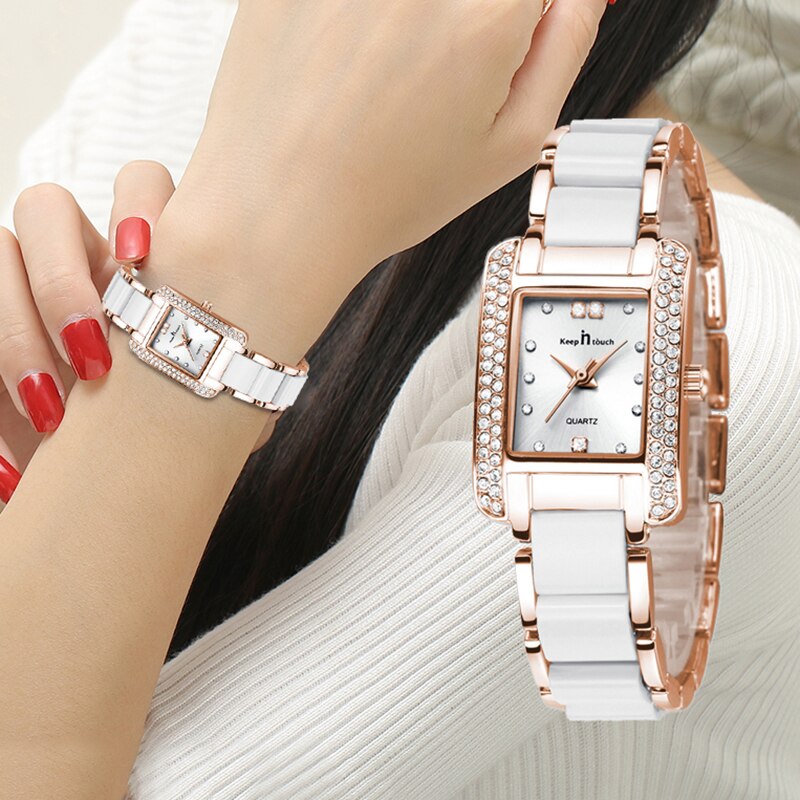 femmes montre carré diamant Bracelet – Grandado