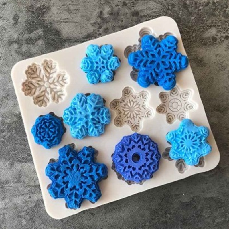 Kerst Sneeuwvlok Chocolade Cakevorm DIY Fondant Sugarcraft Stempelen Mal Bruiloft Verjaardag Cookies Bakken Gebak Gereedschap