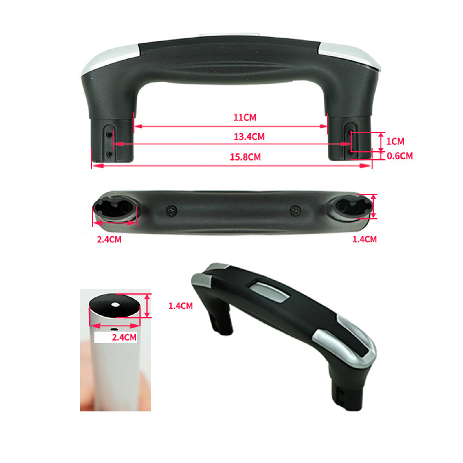 Luggage Handle Easy to Install Strong Bearing Capacity Rolling Luggage Wear Resistant for Pull Out Rod Carrying Case Handle: Red