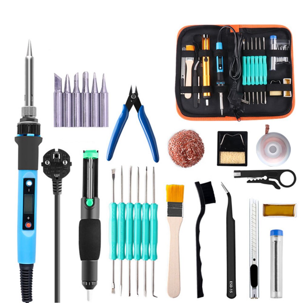 PJLSW EU Plug CXG 936d led Temperature Adjustable Electric Soldering Iron 220V 60W Internal Heating Soldering Station: B / US