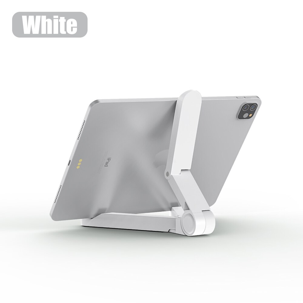 Folding Universal Tablet Stand Lazy Pad Support Phone Holder Phone Stand for Samsung Huawei Xiaomi IPhone IPad 10.2 9.7: White