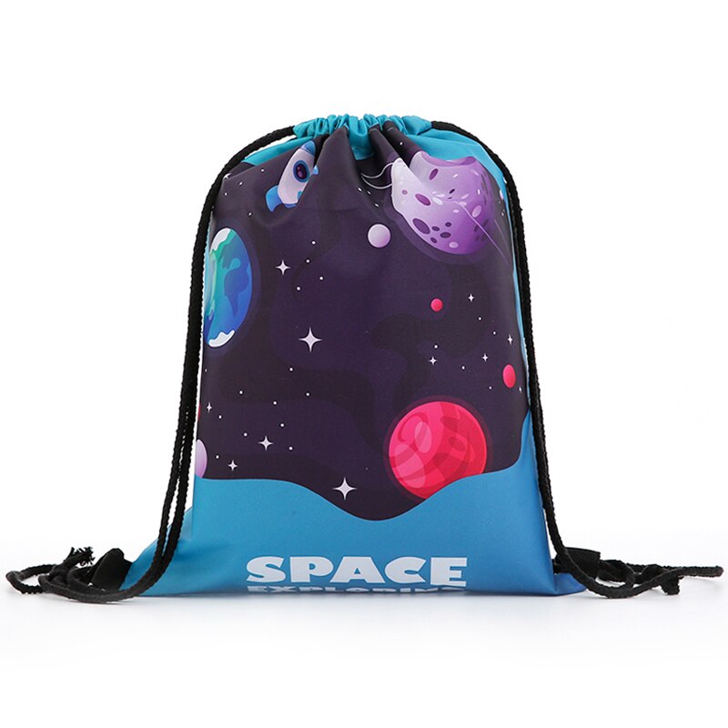 Sac à dos à cordon de serrage, imprimé, voyage, souple, pour homme, unisexe, pour femme, sac à bandoulière, sac à dos à lettres, bleu: Gc -1