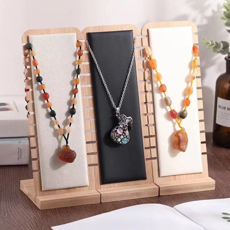 Bamboe Sieraden Display Standaard Ketting Display Stand Houten Meerdere Ketting Schildersezel Showcase Display Houder Voor Kettingen