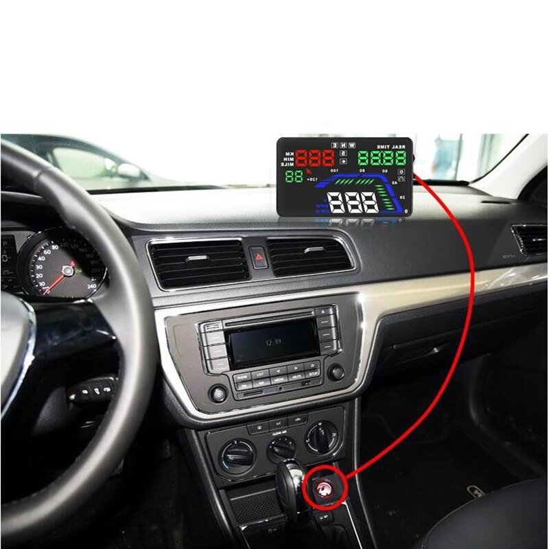 Universal Car HUD Head Up Display Overspeed Warning System GPS Magnetic Field Dual Channel Compass Car Electronics Accessories
