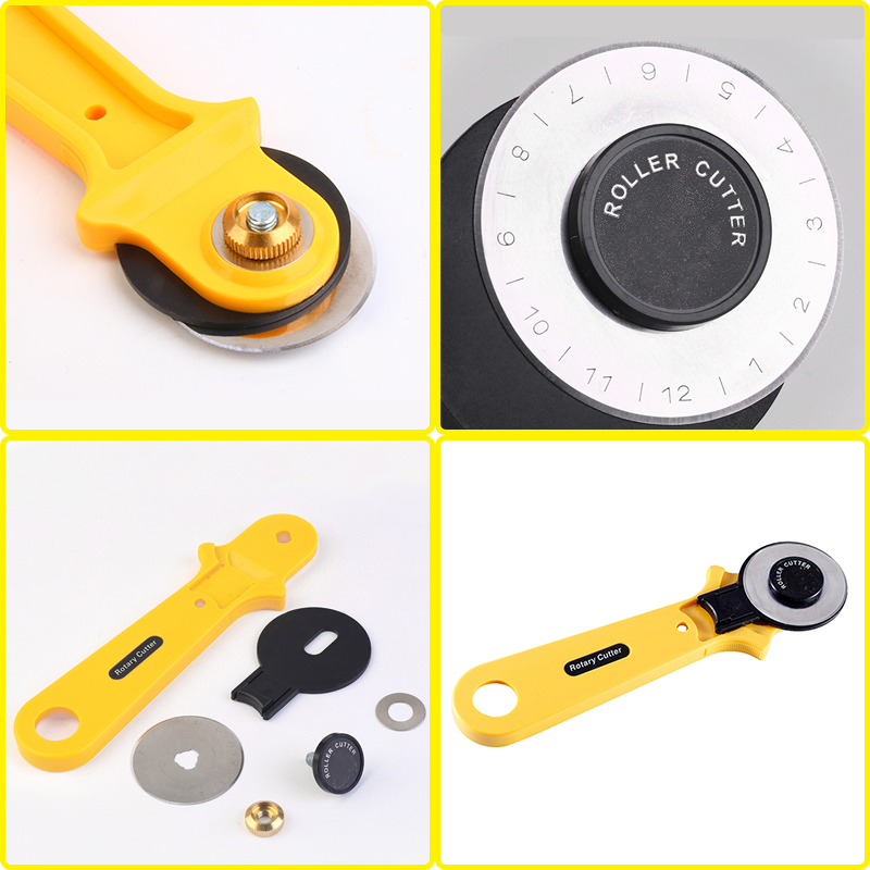 Nonvor Rotary Cutter Fabric Cutter Sewing Cutter Leather Cutting Tool and 1pcs Circular Blade DIY Patchwork Sewing Quilting 45mm