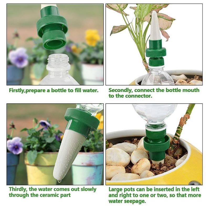 4Pcs Automatic watering device dripper potted watering artifact drip lazy watering device water seepage Plant drip Irrigation