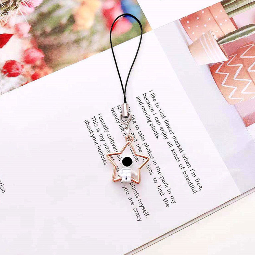 Cute Astronaut Star Moon Smart Phone Strap Lanyards for iPhone/Samsung Case Keys Chain Mobile Phone Strap Rope Phone Charms: 1