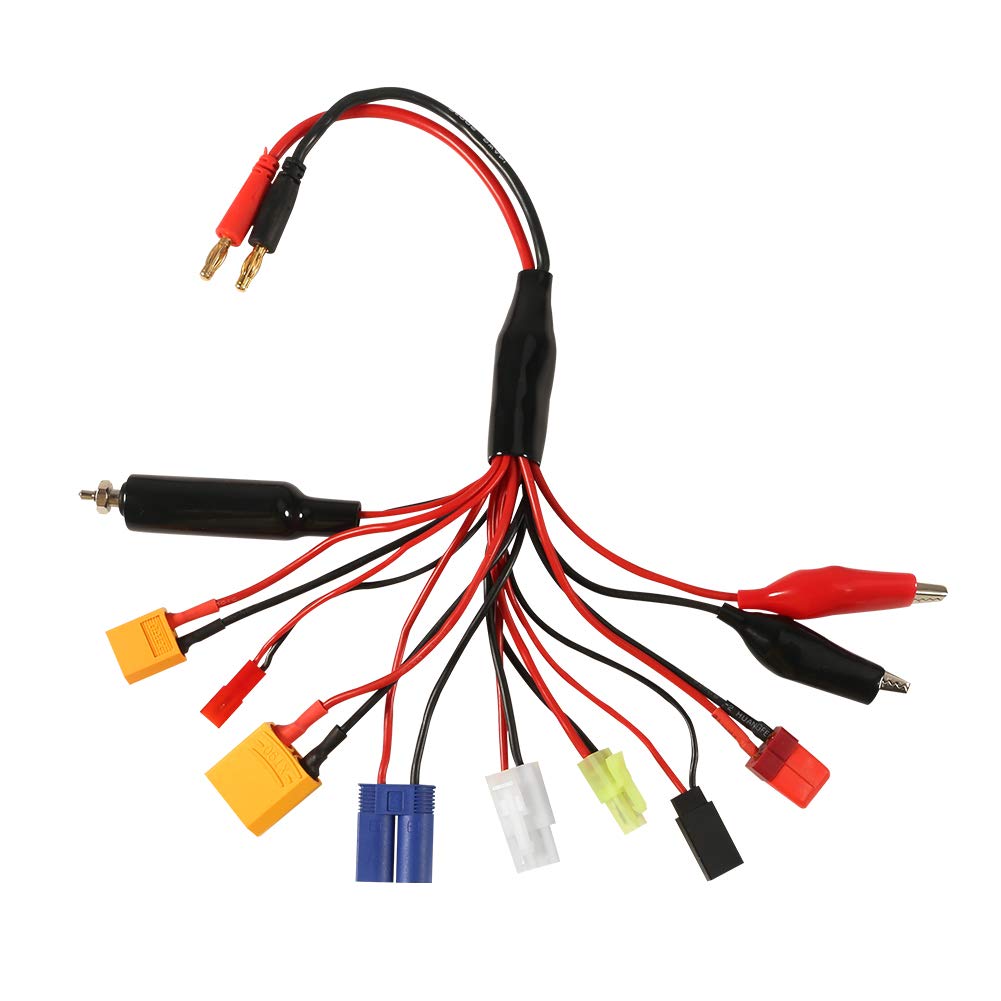Adaptador de cargador múltiple de batería Lipo RC 10 en 1, Cable de plomo, conector Banana de 4,0mm a JST/T-Plug/XT60/XT90/EC5 para juguete XT60, XT90
