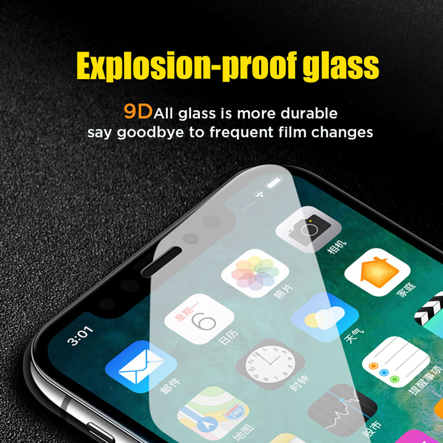 Protecteur d&#39;écran, 3 pièces, film en verre trempé 9D pour iphone 12 11 Pro max 8 7 6 6S 5 5s Plus SE X XR