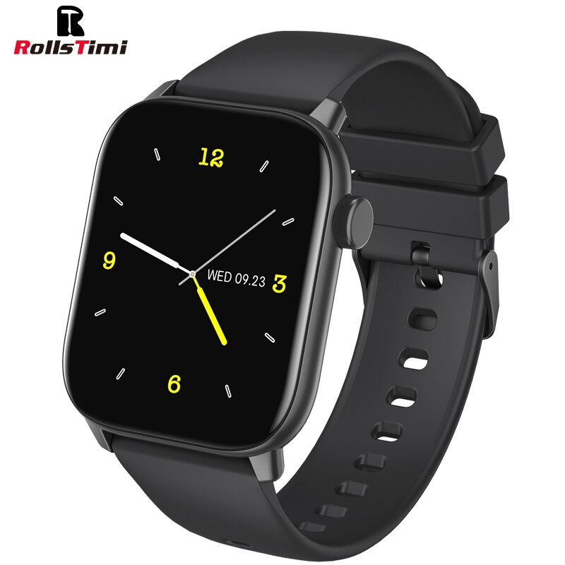 Rollstimi Smart Watch Men Lady Full Touch Blood Pressure Monitor Fitness Tracker Sport smart wristband sport Smart Clock: Black J