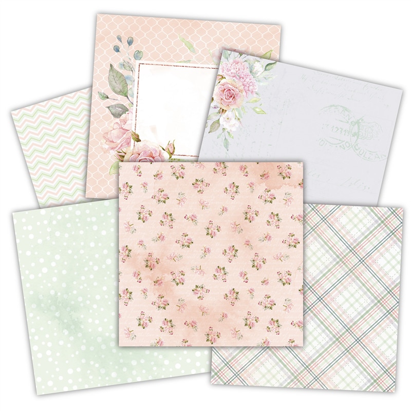 Hojas de papel de 6 "X6", paquete de papel de álbum de recortes , hecho a mano papel artesanal, almohadilla de fondo artesanal, 24 hojas