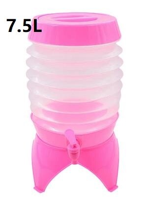 3.5L/5.5L/7.5L Outdoor Waterzakken Opvouwbare Draagbare Drinken Kamp Koken Picknick Bbq Water Container Bag Carrier Auto water Tank: Pink-7.5L