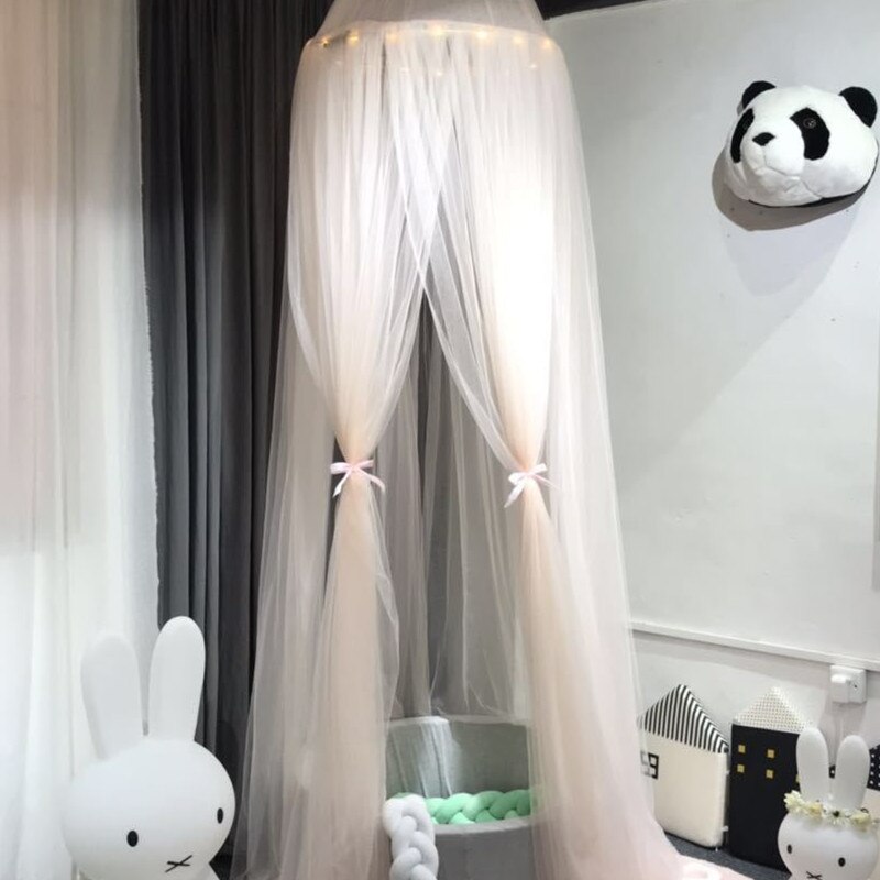 15 kleuren baby klamboe luifel kinderkamer decoratie koepel klamboe hemelbed gordijn voor kind babybed luifel roze blauw: Dromerig roze