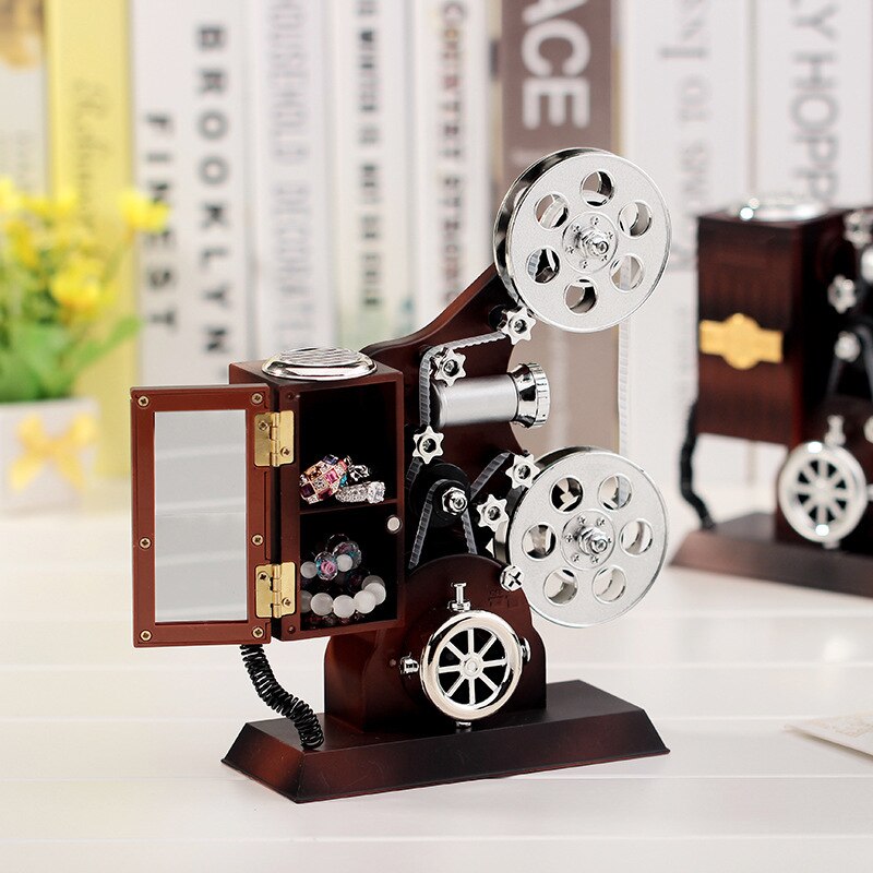 Projector Music Box Classical Style Music Box Jewelry Box Home Furnishings 18 Tones Best Mechanical Clockwork with Screws