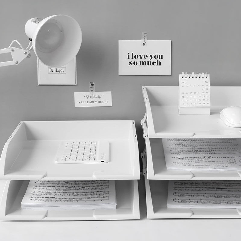 Multifunctional Storage Box Office Supplies Can Be Stacked File Storage Box File Sorting Storage Box Student Stationery Rack