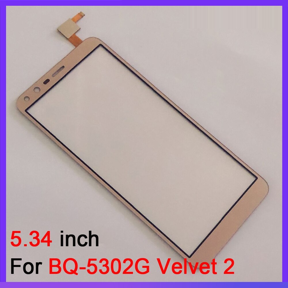 Vetro touch screen da 5,34 pollici per BQ BQ-5302G Velluto 2 BQ-5302 BQ 5302G Touch Screen Digitalizzatore di vetro di ricambio del sensore: Gold