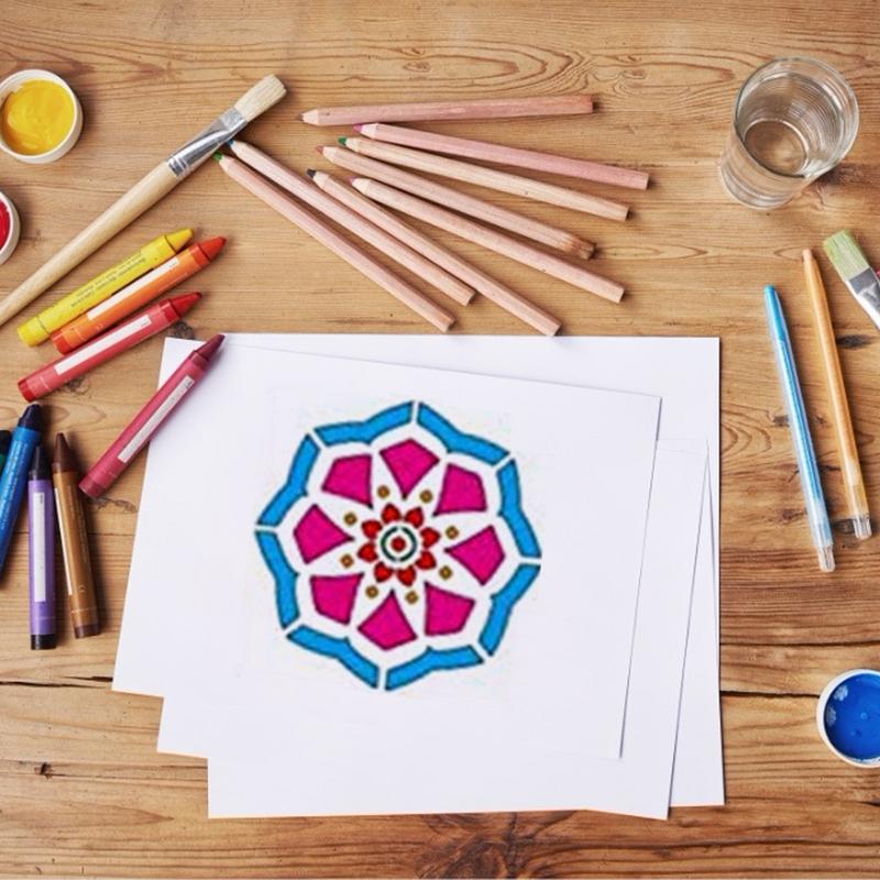 Maleri blomst skabelon 16 stk anden generation innovativ mandala sten firkantet farve maleri kunst bord håndværk boligindretning