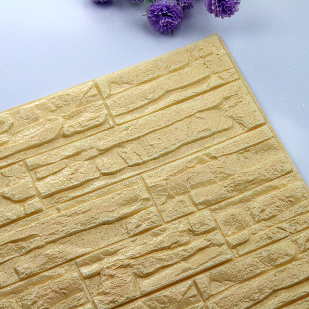 DIY 3D Brick PE Foam Wallpaper Panels Room Decal Stone Decoration Embossed Panels Room Decal Stone Decoration 60cmx30cm#T2: O