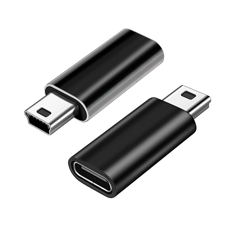 Universal Mini 5 Pin USB Adapter B Male to USB Type C Female Data Data Transfer Connector for MP3 Digital Camera GPS