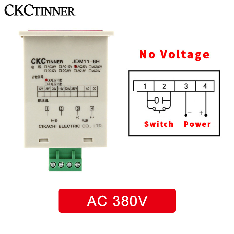 Contador Digital JDM11-6H pantalla contador Industrial electrónico DC 12V 24V 36V AC 110V 220V 380V interruptor de proximidad sensor cuenta: Azul