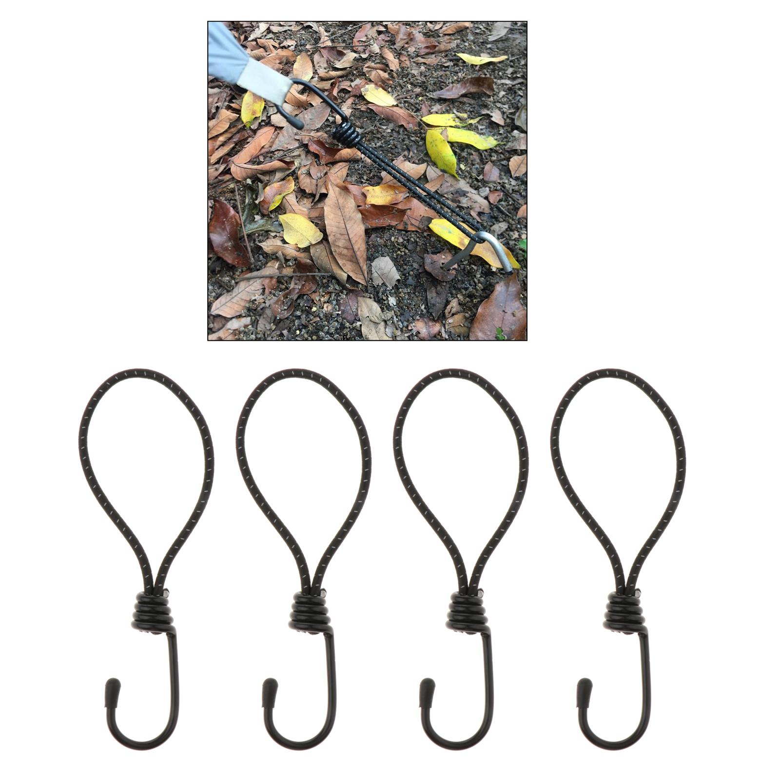 4 X cuerda elástica con gancho, toldo, carpas de lona