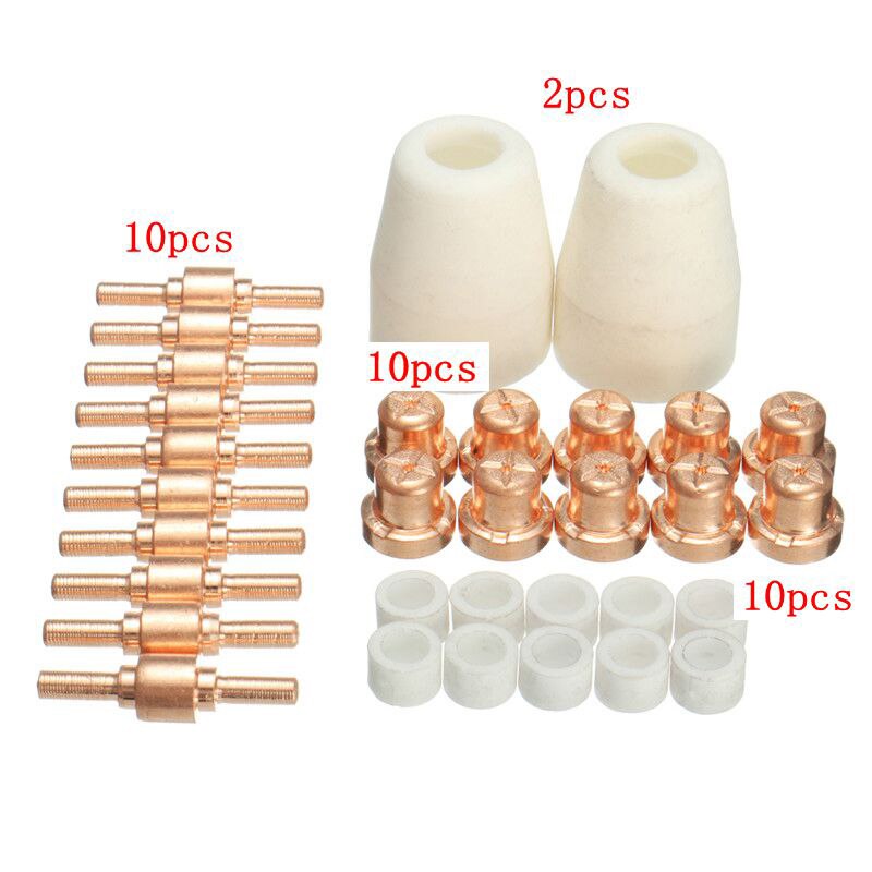 32pcs For PT 31 LG-40 40a Standard Size Plasma Cutting Torch Cutter Consumables Extended Tip Nozzles Electrode