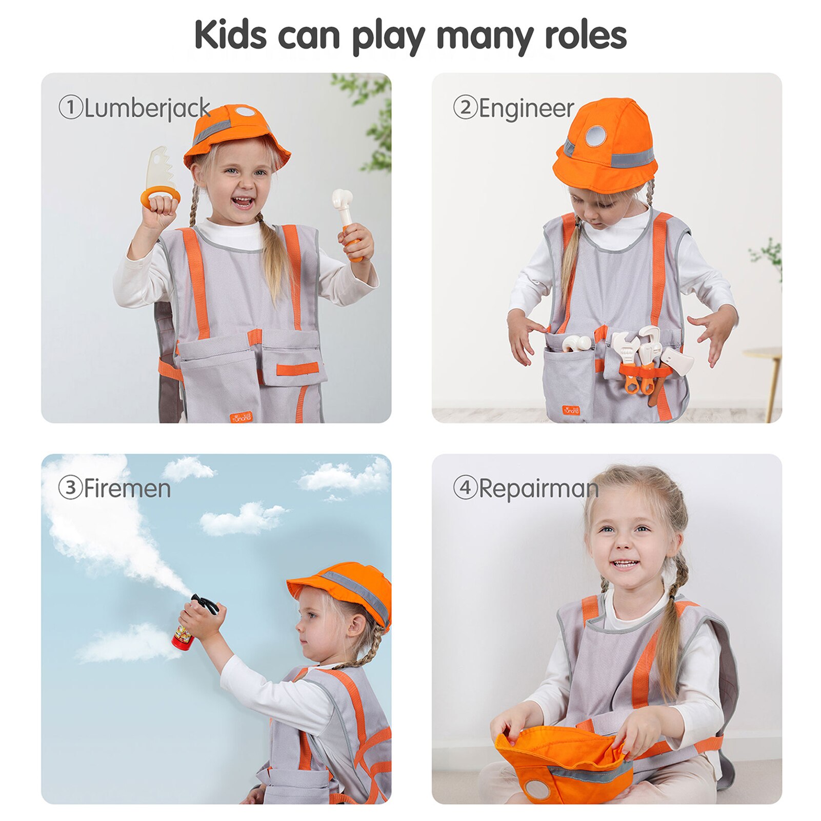 Tumama Ingenieur Rollenspel Costume Dress-Up Set 16 Pcs Fantasiespel Educatief Ingenieur Speelgoed Baby Speelgoed Playset kits