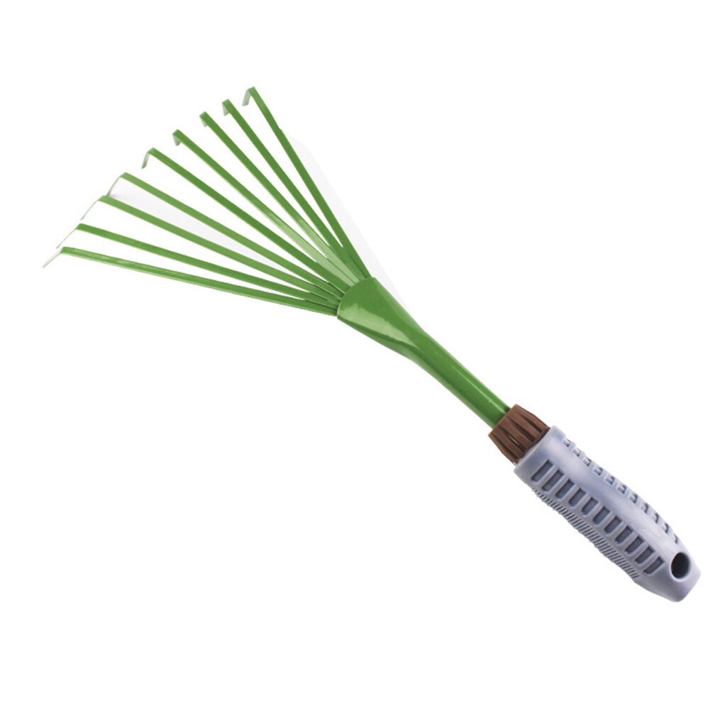Widen Thicken Portable Iron Tools Durable Grass Rake Green Nine Teeth Courtyard Shovel Practical Garden Loose Soil