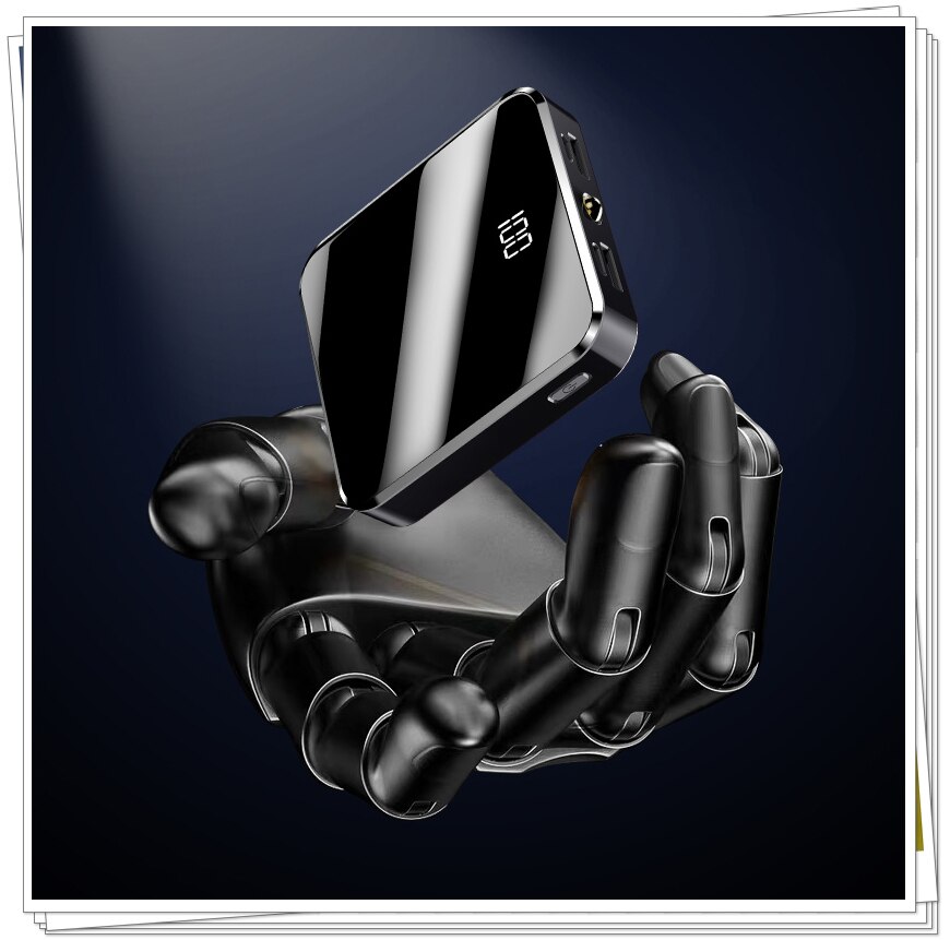 Mini Power Bank 20000 mAh 5V 2A Spiegel Screen Poverbank voor xiaomi Iphone Externe Batterij Draagbare Oplader 20000 mAh powerbank