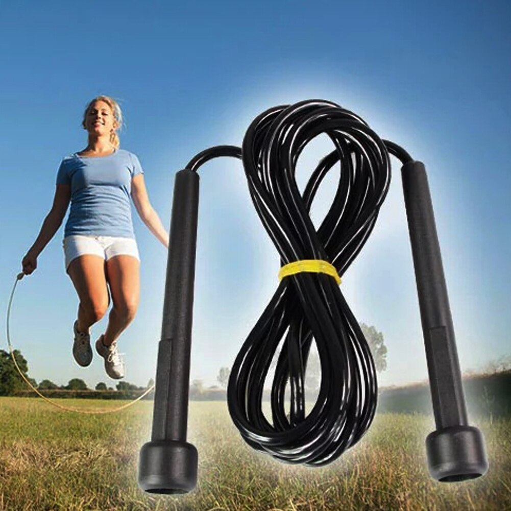 Cuerdas de saltar de longitud ajustable para boxeo, salto, velocidad, deportes, Fitness, equipo de Fitness portátil negro, 280cm