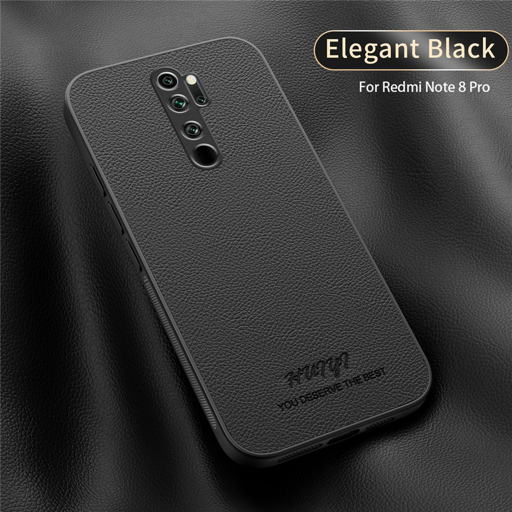 Couverture magnétique à cadre souple en cuir d'affaires de luxe pour Xiaomi Redmi Note 8 Pro Note8 Pro coques de téléphone Capa: Black
