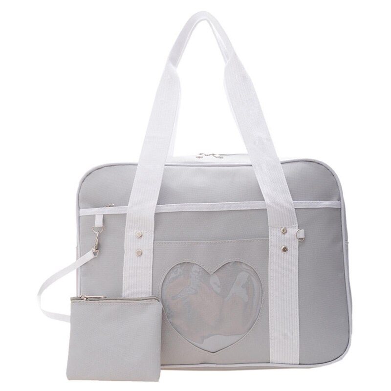 Einfarbige handtasche, jk-schultertasche, süße japanische schultasche, geräumige tragetasche, leichte lolita-tasche: Grau