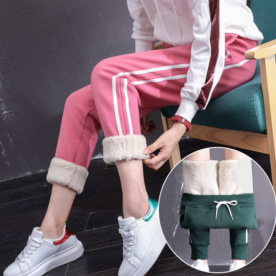 Dames joggingbroek winter fleece dikte warme broek harem thermische damesbroek hardlopen joggen vrije tijd casual fitnessbroek