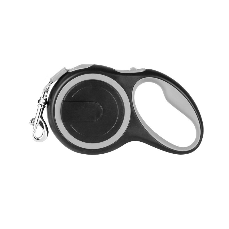 Lange sterke hondenriem, intrekbare hondenriem voor grote honden, duurzame nylon wandelriem, automatisch uitschuifbaar hondenkoord: Zwart / 3 m15kg