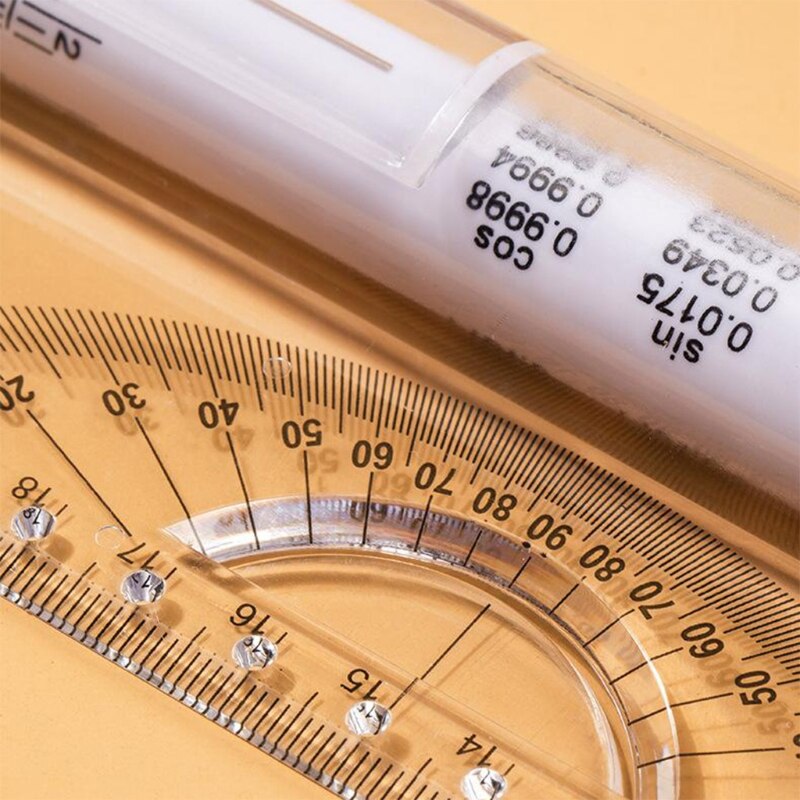 Uniwersalna równoległa linijka z kątomierzem matematyka równoległa linijka dla artystów projektanci uczeń nauczyciel D5QC